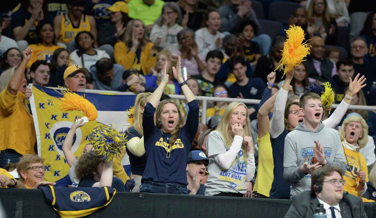 Kent State fans cheer during their game against Indiana in the first round of the NCAA Men’s Basketball tournament at MVP Arena in Albany, N.Y., on Friday, Mar. 17, 2023. (Jenn March, Special to the Times Union)