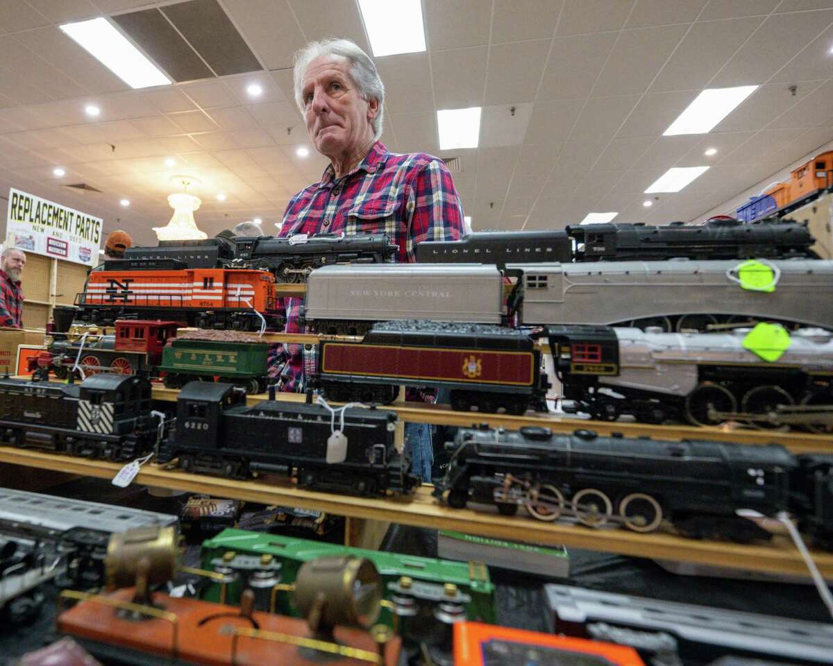 Brian Hilgeberg sells model trains at the Albany Train Show on Saturday, March 18, 2023, at the Polish Community Center in Albany, NY.