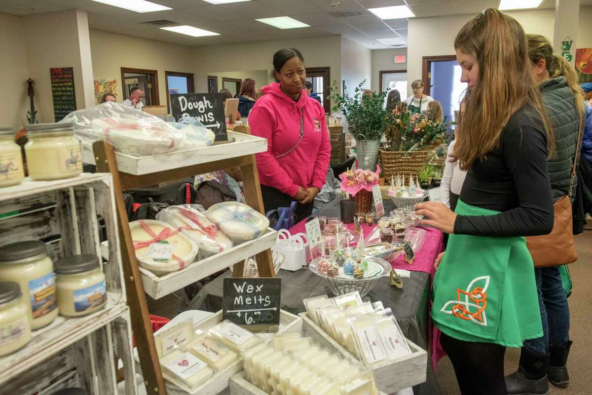 Vendors sell products during the 12th Annual Capital District's Celtic Music Jam at CM School of Fine Arts on Sunday, March 19, 2023 in Clifton Park, N.Y.