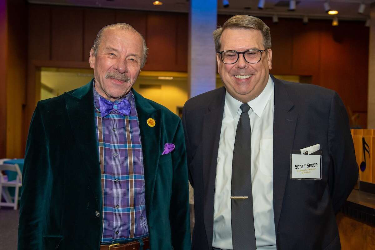 The Troy Savings Bank Music Hall Foundation and the Troy Savings Bank Charitable Foundation celebrated Daniel J. Hogarty Jr. and George Arakelian Tuesday at a reception held in the former banking floor of the Troy Music Hall. The hall opened in 1875, a gift from the bank to the people of Troy. Hogarty and Arakelian both served on the boards of both foundations. Their colleagues, families and friends gathered to honor Hogarty and Arakelian’s years of service to the care and upkeep of the Music Hall so it can remain a gift to the community.