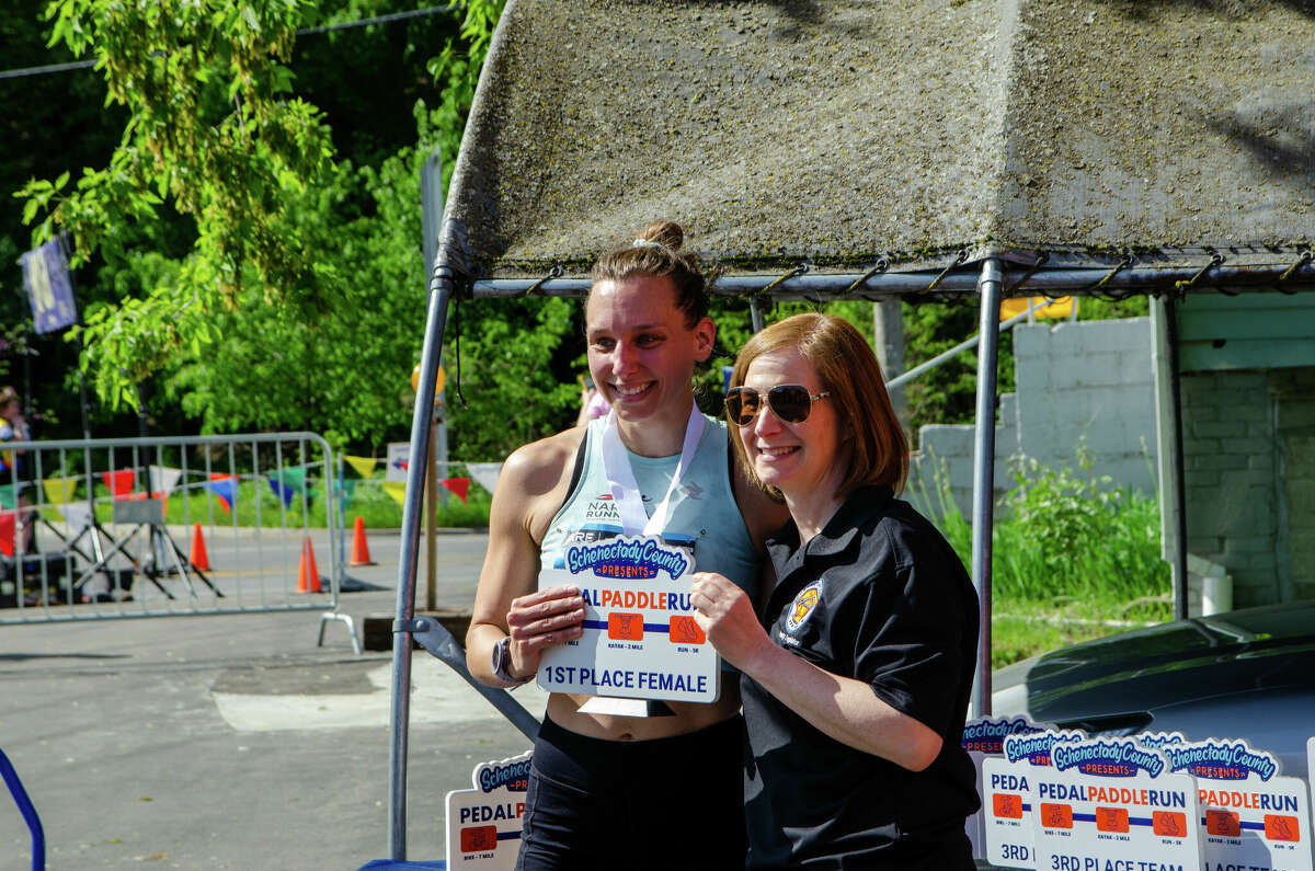 Were you Seen at Pedal-Paddle-Run "Not Your Typical Triathlon" on May 13, 2023, in Schenectady County, N.Y.? The course comprised a 7-mile bike loop on the Empire State Trail, a 2-mile kayak paddle on the Eric Canal, and a 5K run along the Mohawk River.