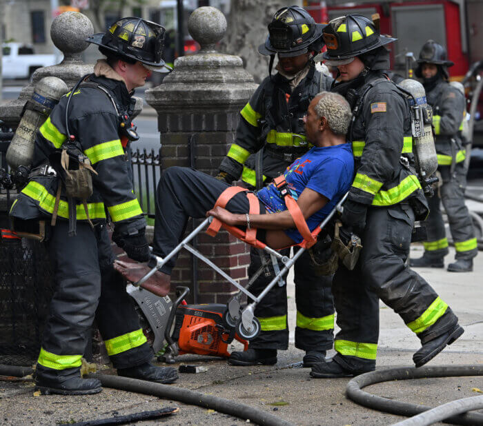 Firefighters rescued an occupant from a house fire at 2365 Pacific St. in Ocean Hill.