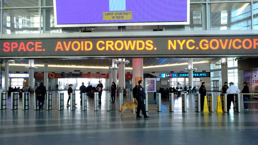 The Staten Island Ferry seen devoid of people during the Coronavirus pandemic outbreak on March 22, 2020 in Manhattan, New York.