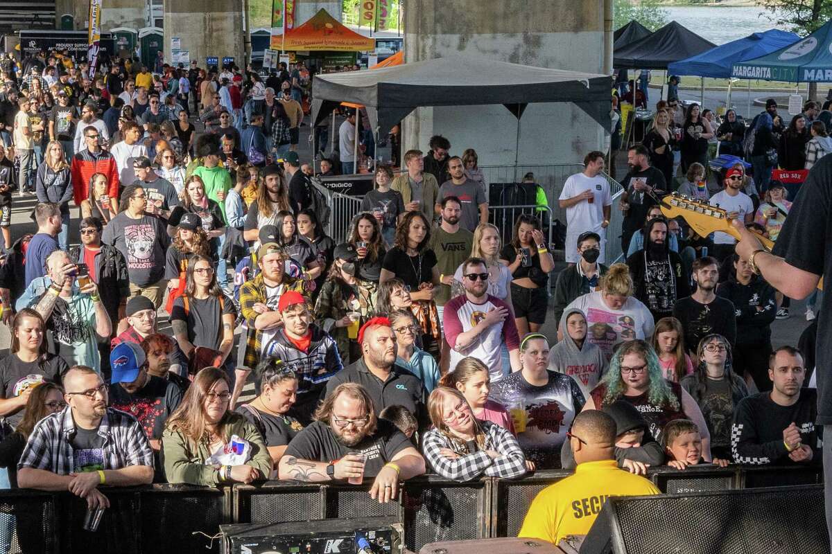 Bad Luck performs during the kickoff of the 2023 Alive at Five concert series featuring Hawthorne Heights in the rain location under the Route 787 bridge on Thursday, June 8, 2023, in Albany, NY.