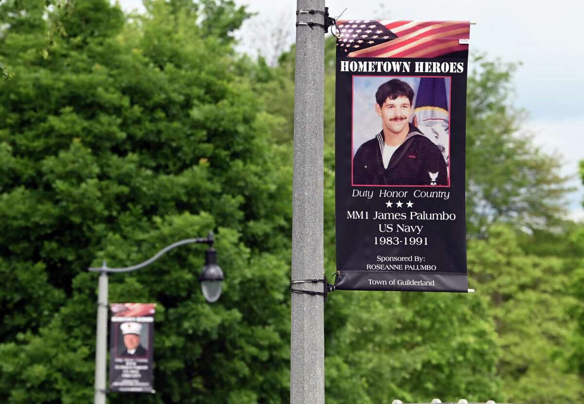 Guilderland hometown heroes banners are displayed at Tawasentha Park on Friday in Guilderland. The program honors local heroes who have served and continue to serve in the Armed Forces. Eight new banners were sponsored by the American Legion, Fort Hunter Fire Department and several Guilderland families.