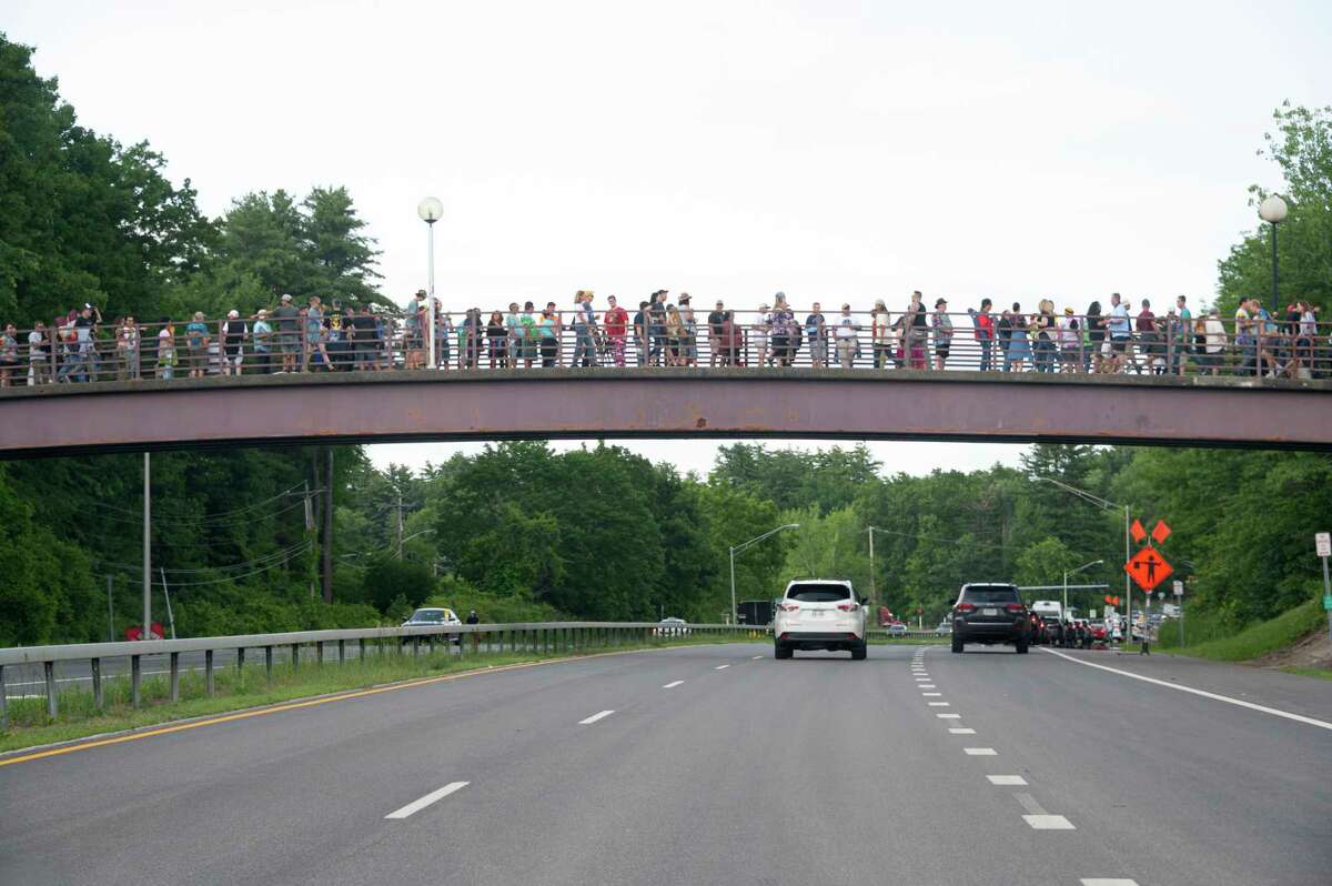 Dead and Company fans are seen waiting in line spanning all the way across Rt., 50 into the Shakedown Street parking lot before the last show at Saratoga Performing Arts Center on Sunday, June 18, 2023, in Saratoga Springs, N.Y. (Lori Van Buren/Times Union)