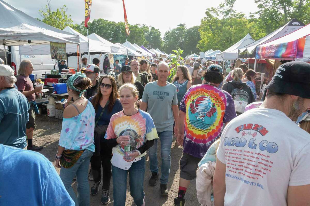 Dead and Company fans are seen walking around the Shakedown Street parking lot before the last show at Saratoga Performing Arts Center on Sunday, June 18, 2023, in Saratoga Springs, N.Y. (Lori Van Buren/Times Union)