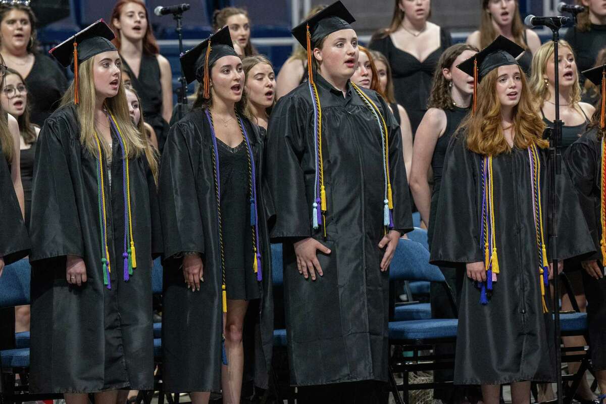 The Bethlehem High School Choraliers perform during the school’s graduation ceremony on Friday, June 23, 2023, at the MVP Arena in Albany, NY.