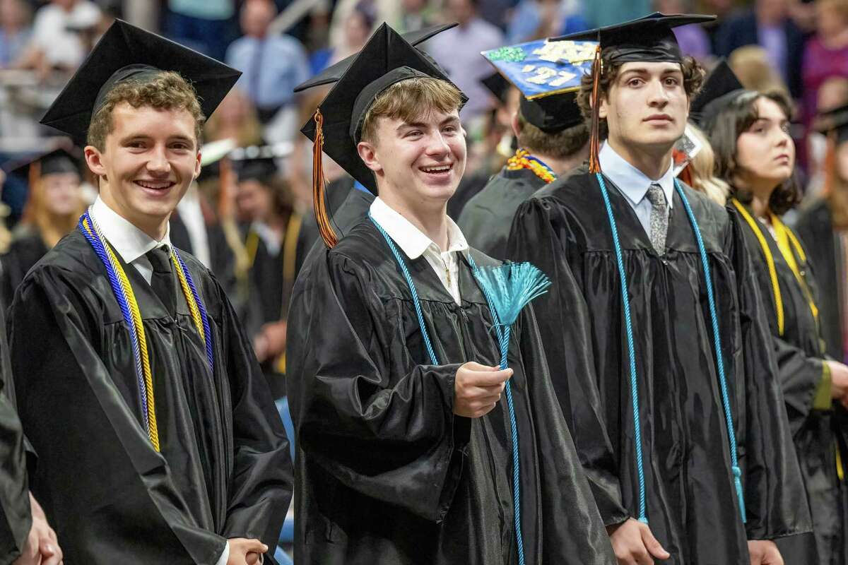 Members of the Bethlehem High School Class of 2023 during their graduation ceremony on Friday, June 23, 2023, at the MVP Arena in Albany, NY.