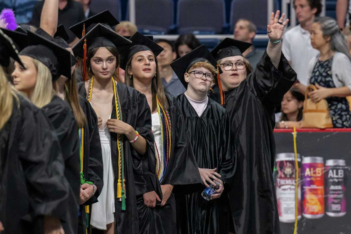 Members of the Bethlehem High School Class of 2023 during their graduation ceremony on Friday, June 23, 2023, at the MVP Arena in Albany, NY.