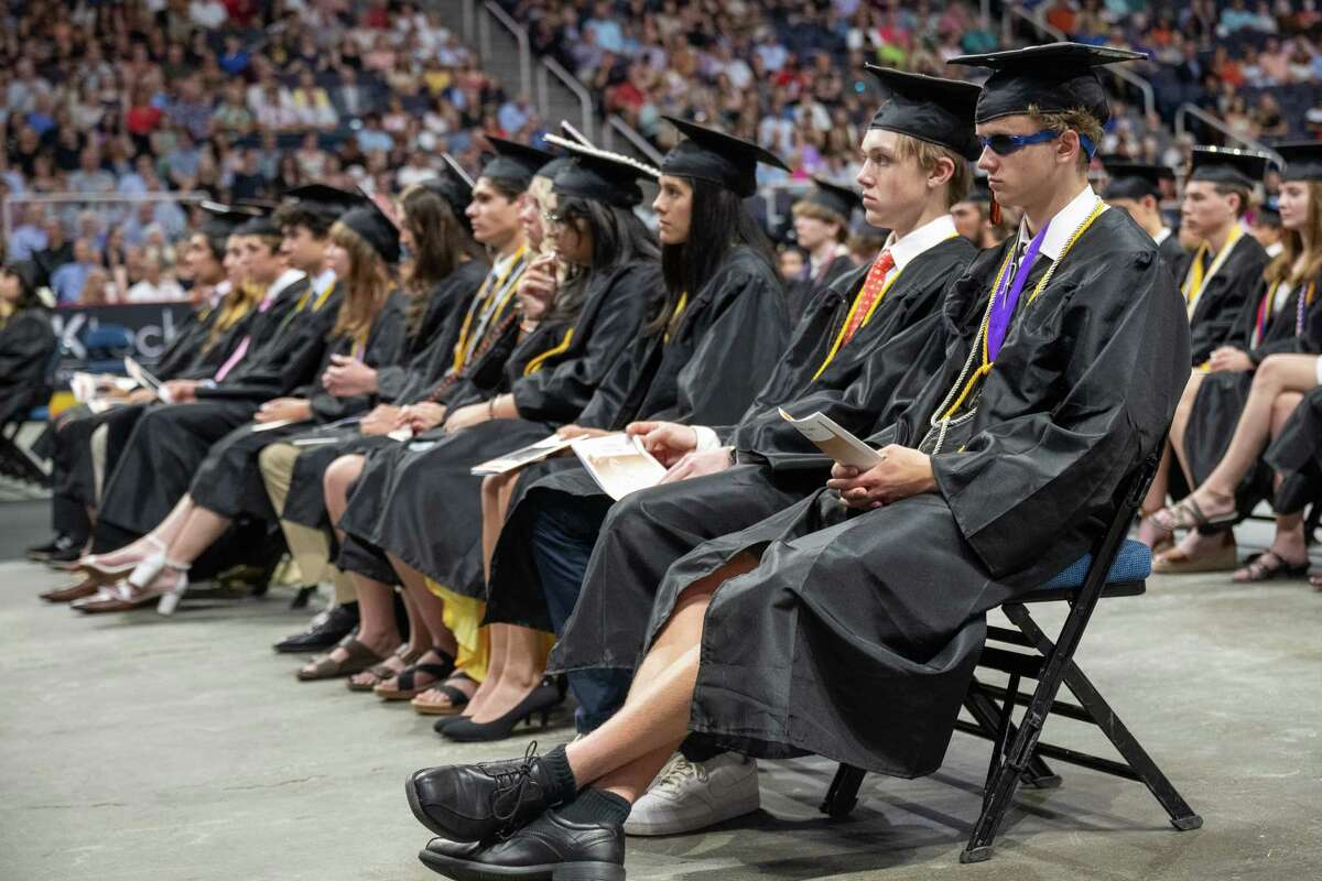 Members of the Bethlehem High School Class of 2023 during their graduation ceremony on Friday, June 23, 2023, at the MVP Arena in Albany, NY.