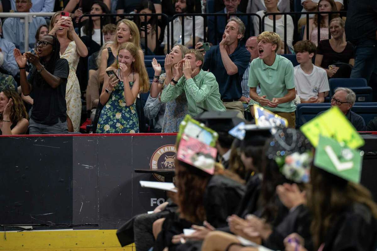 Friends and family cheer the Bethlehem High School Class of 2023 during the graduation ceremony on Friday, June 23, 2023, at the MVP Arena in Albany, NY.