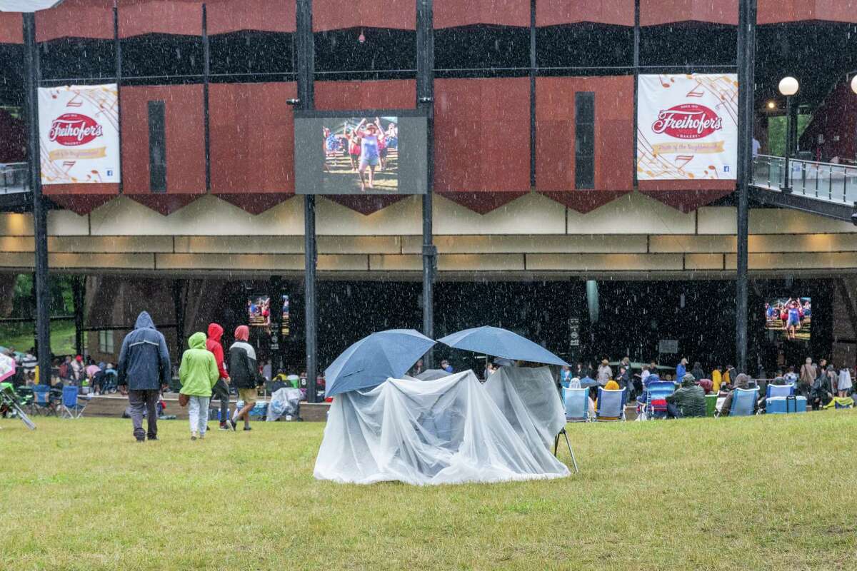 Music fans brave the rain at the Freihofer’s Jazz Fest on Saturday, June 24, 2023, at the Saratoga Performing Arts Center in Saratoga, NY.