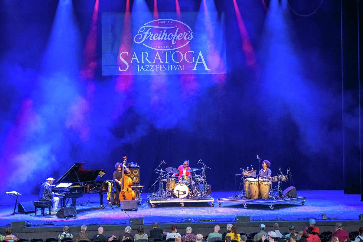 The Chuck Valdez Quartet performs during the Freihofer’s Jazz Fest on Saturday, June 24, 2023, at the Saratoga Performing Arts Center in Saratoga, NY.