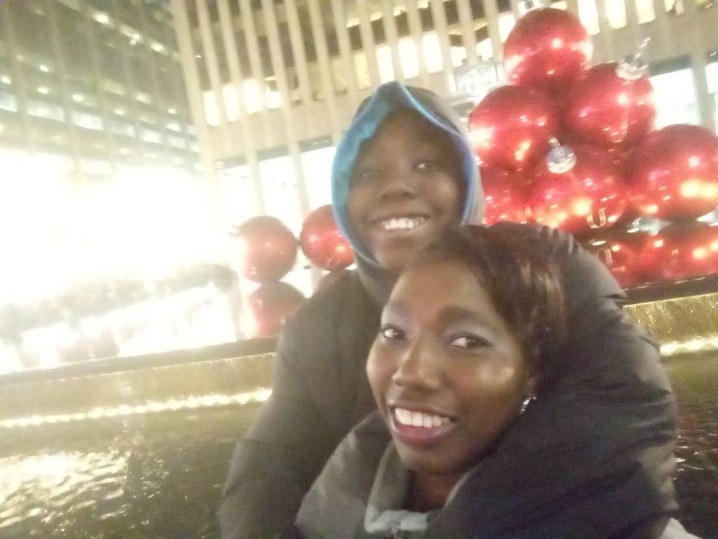 Jevon Fraser with his mother at age 11.