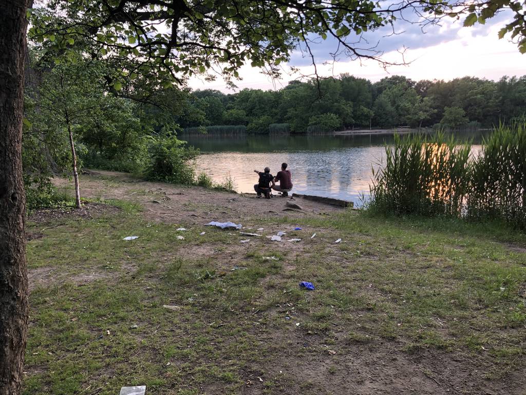 Prospect Park location where a 13-year-old went into the lake and drowned before rescue workers pulled him out on June 13, 2023.