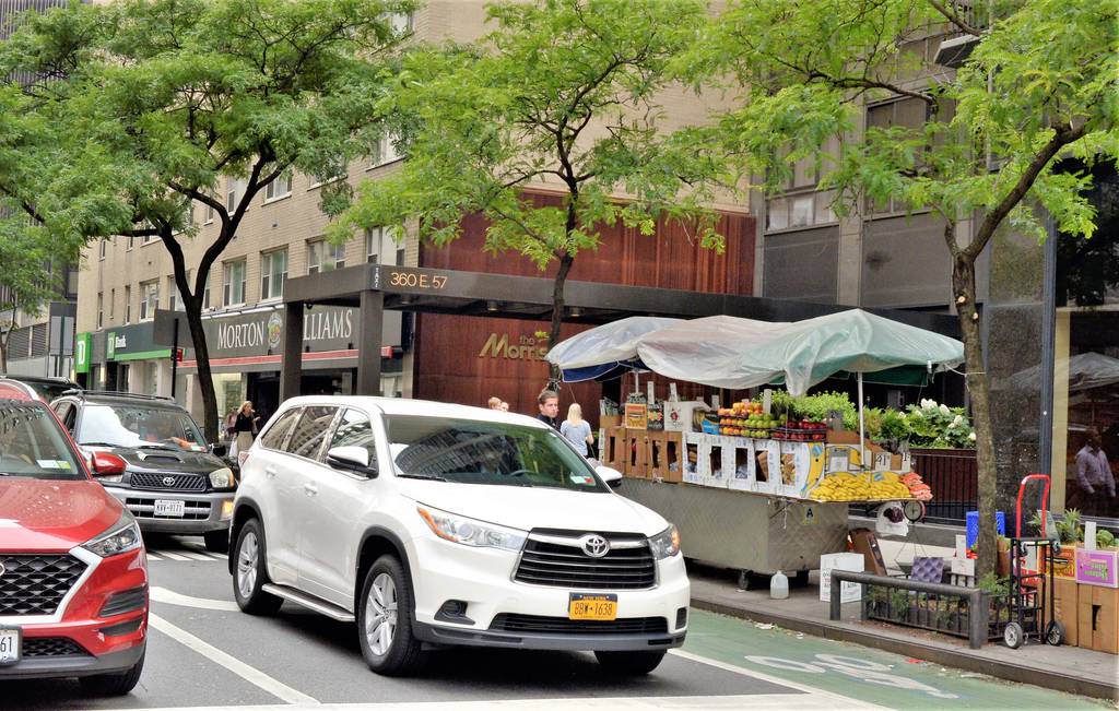 Anwar Hossain's fruit stand located near Morton Williams supermarket on 1st Ave at East 57 street on Thursday, June 22, 2023.