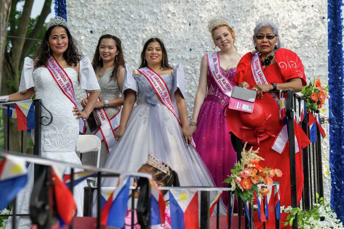 A float makes its way through Washington Park during the Filipino Day parade on Saturday, July 1, 2023, in Albany, NY.