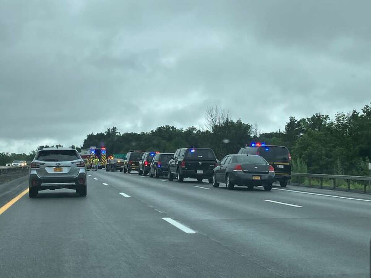 State Police closed the Northway's southbound lanes between exits 12 and 11 after a multi-vehicle crash occurred at about 7:30 a.m. Monday in Malta.