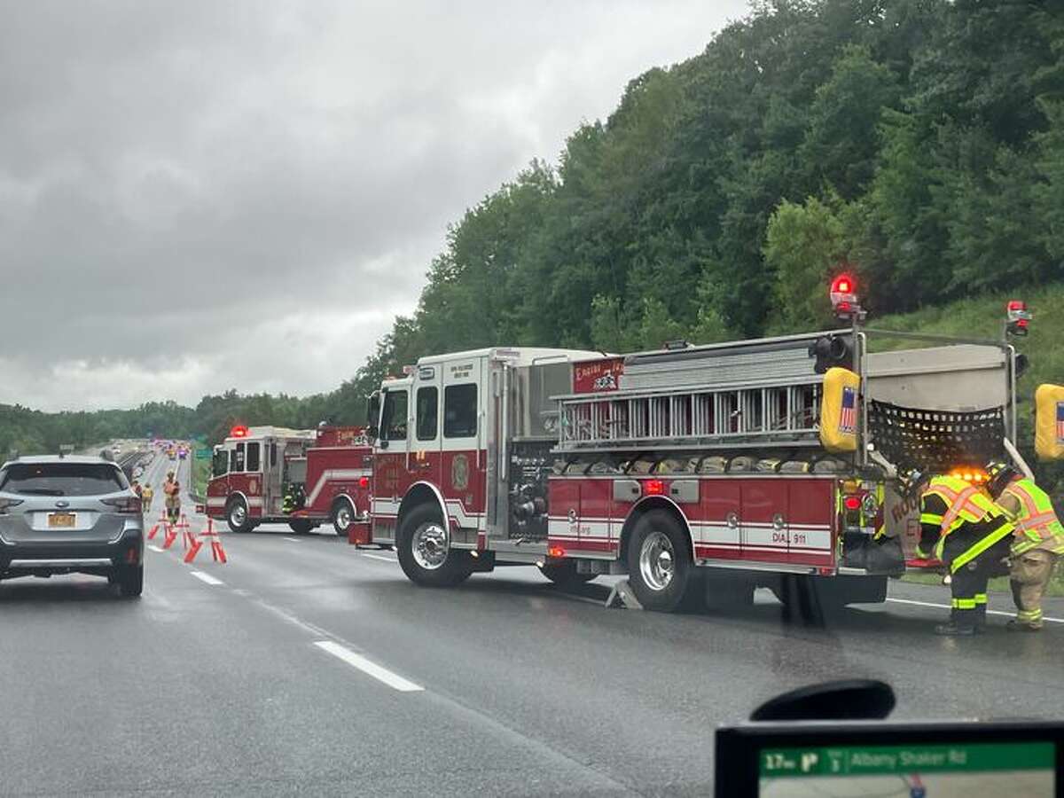 State Police closed the Northway's southbound lanes between exits 12 and 11 after a multi-vehicle crash occurred at about 7:30 a.m. Monday in Malta.