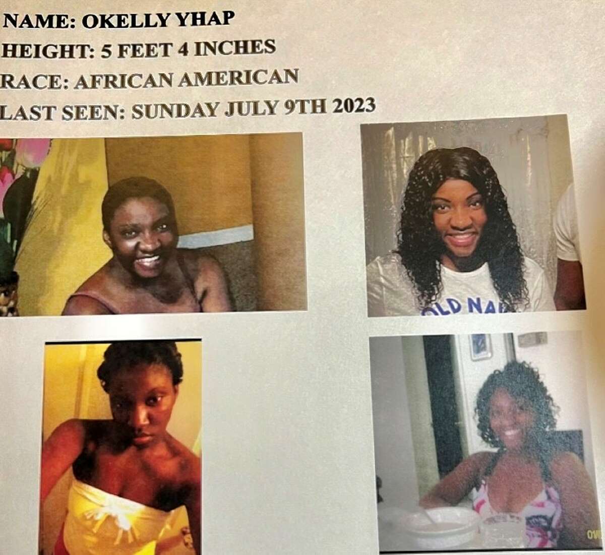 Albany police hope the public can help them find 29-year-old Okelly Yhap, who was last seen at 5:30 a.m. Sunday on Alexander Street between Clinton and Elizabeth streets. She is described as a vulnerable adult. She is the older sister of Kathina Thomas, who was murdered at age 10 in West Hill in a stray-bullet shooting in 2008.