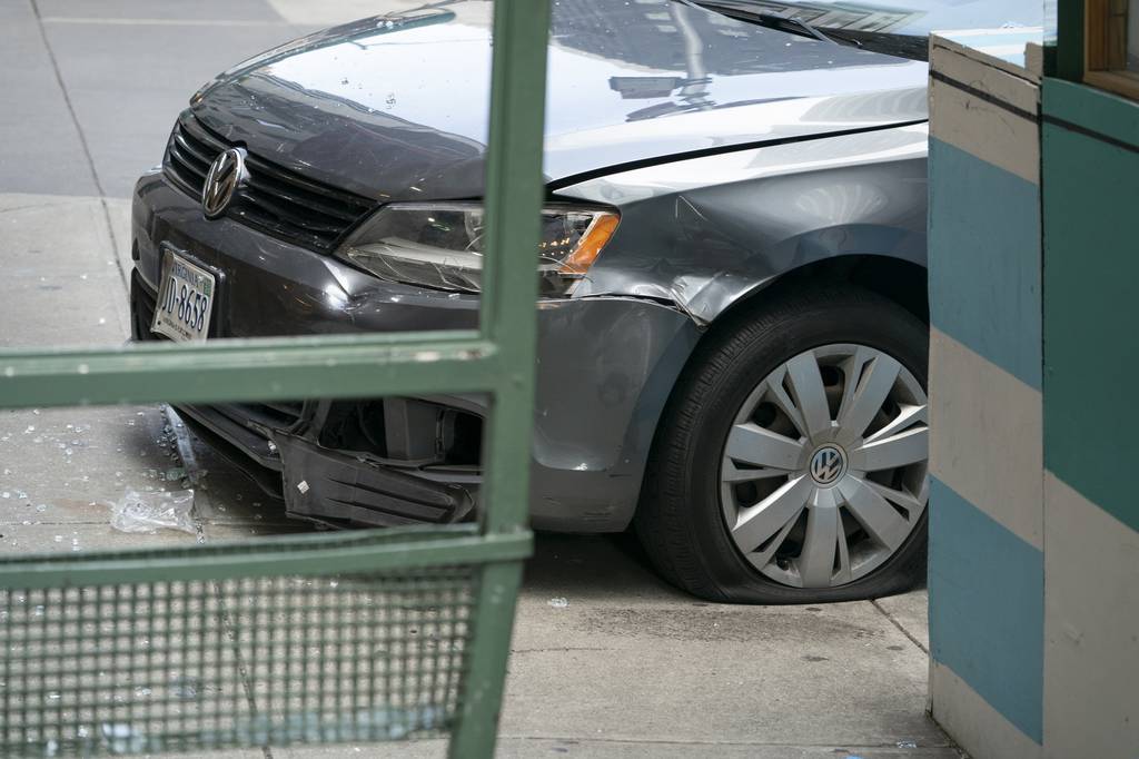 The aftermath of the fatal road rage clash on E. 60th St. near Park Ave. Wednesday.