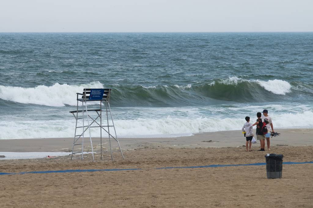 Rough seas are seen at Rockaway Beach near Beach 74th Street in Queens, New York City after a person was pulled from the water on Sunday, July 2, 2023.