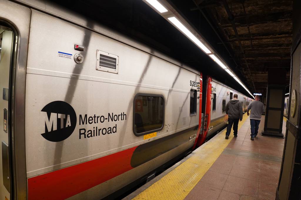 A Metro North train at Grand Central Terminal.