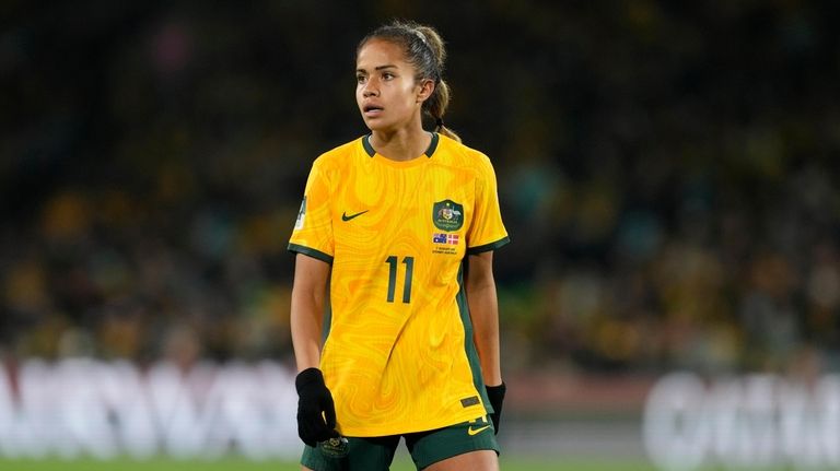 Australia's Mary Fowler during the Women's World Cup round of...