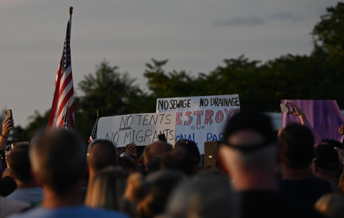 protest signs at floyd bennett