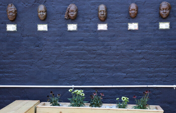 bronze statues at ubuntu garden