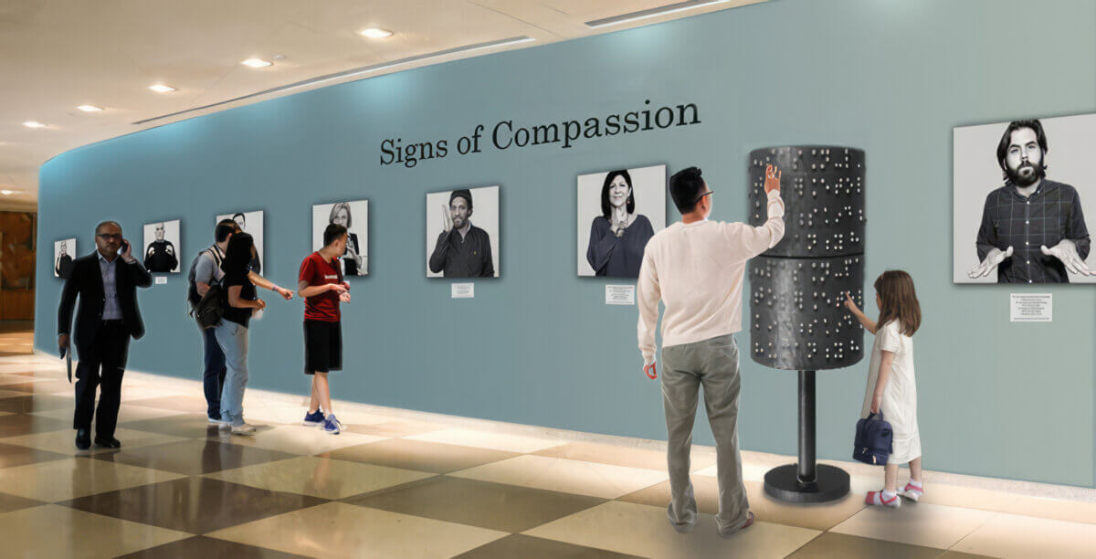 New interactive ‘Signs of Compassion’ art exhibit opens for one month at the United Nations