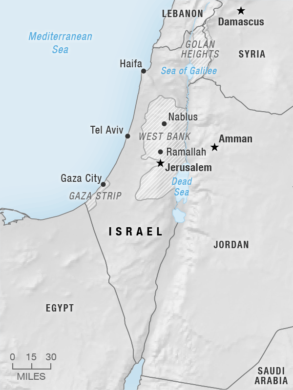 Map of Israel and surrounding countries