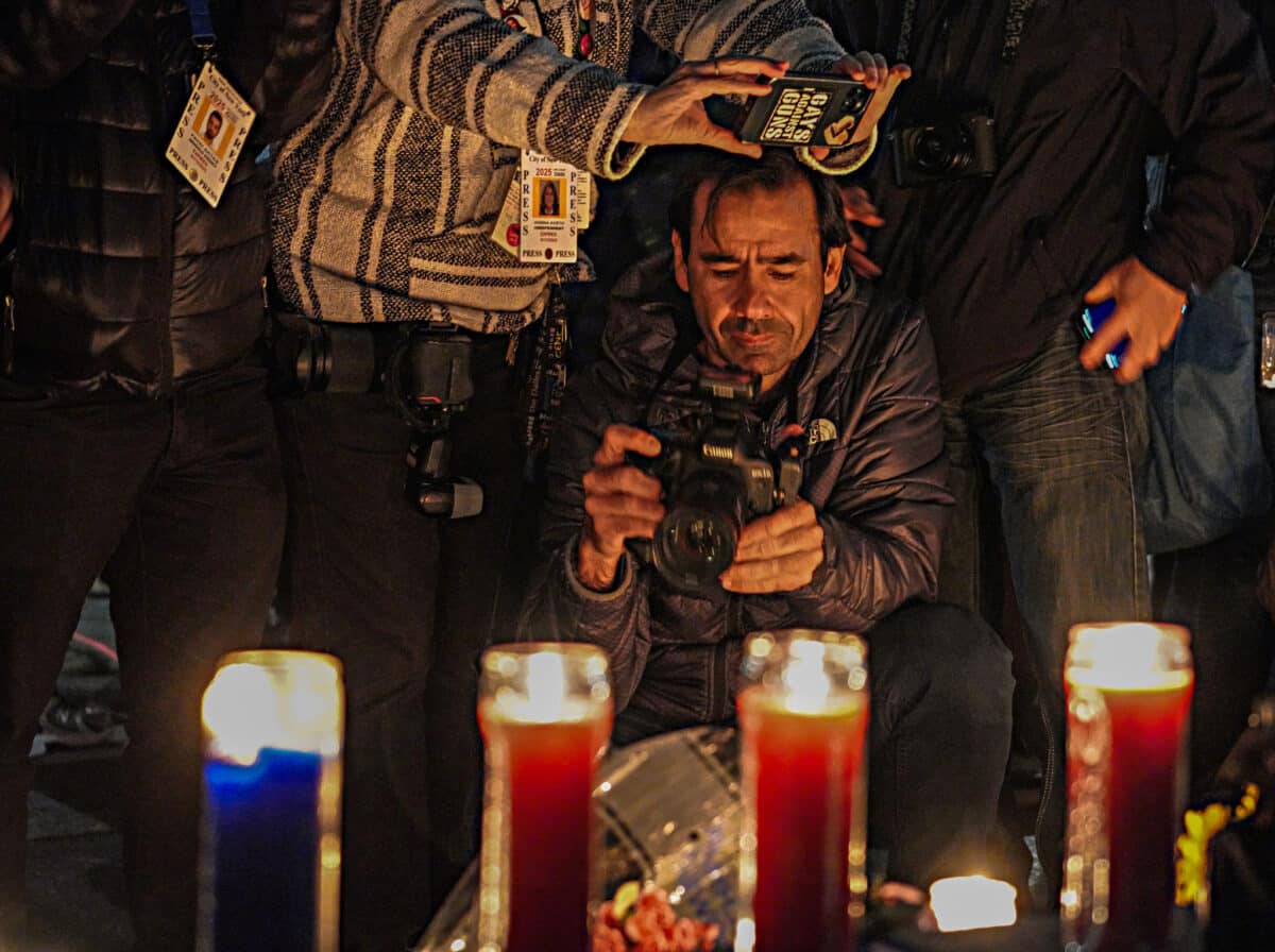 Pressing on: Journalists hold candlelight vigil in Lower Manhattan for slain reporters