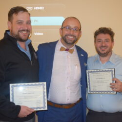 From left to right: Thomas Bailey, Adam Kalish and Justin Grossman at the Bay Ridge Lawyers Association's Continuing Legal Education session on landlord and tenant court proceedings, held at Mama Rao's in Dyker Heights. Photos: Robert Abruzzese/Brooklyn Eagle