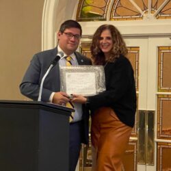 William Neri, the Principal Law Clerk to Kings County Supreme Court Justice Vincent Del Giudice, is pictured alongside Yolanda Guadagnoli, president of the Columbian Lawyers Association, at the Columbian Lawyers Association's recent meeting.Photos courtesy of William Neri