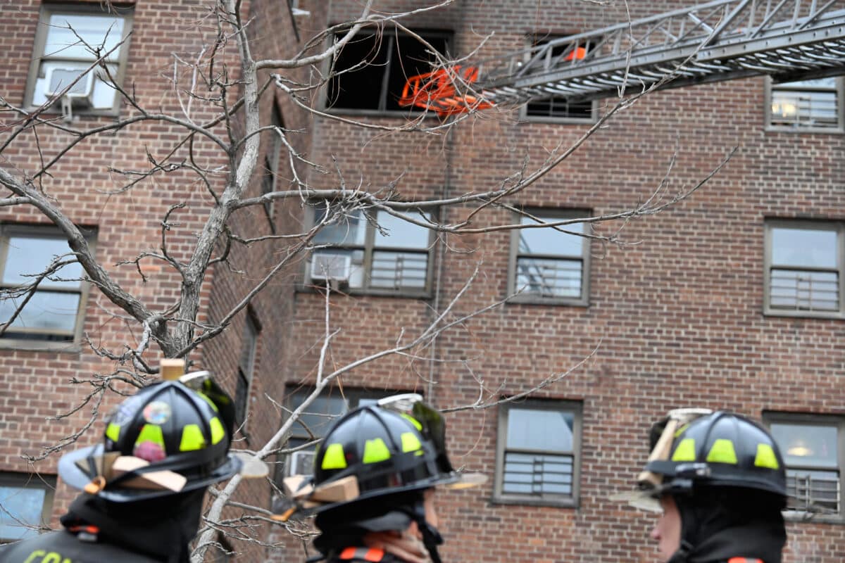 Firefighters at scene of Brooklyn high-rise fire