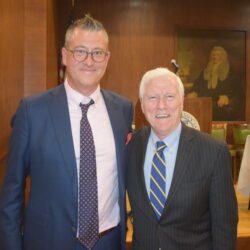 KCCBA President Darran Winslow (left) with legal ethics expert Michael Ross, collaborating at the CLE course on ethical issues in criminal defense.Photos: Robert Abruzzese/Brooklyn Eagle