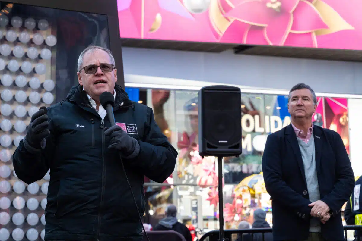 Celebrating the arrival of the 2024 numerals at Times Square