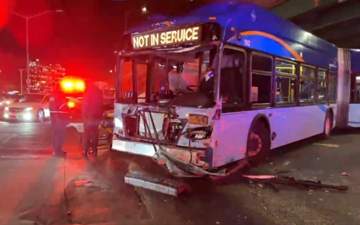 Bronx bus crashed into garbage truck