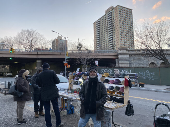 former brooklyn bridge vendor standing on street