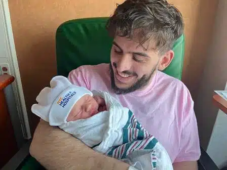 Brooklyn father with first baby born in 2024