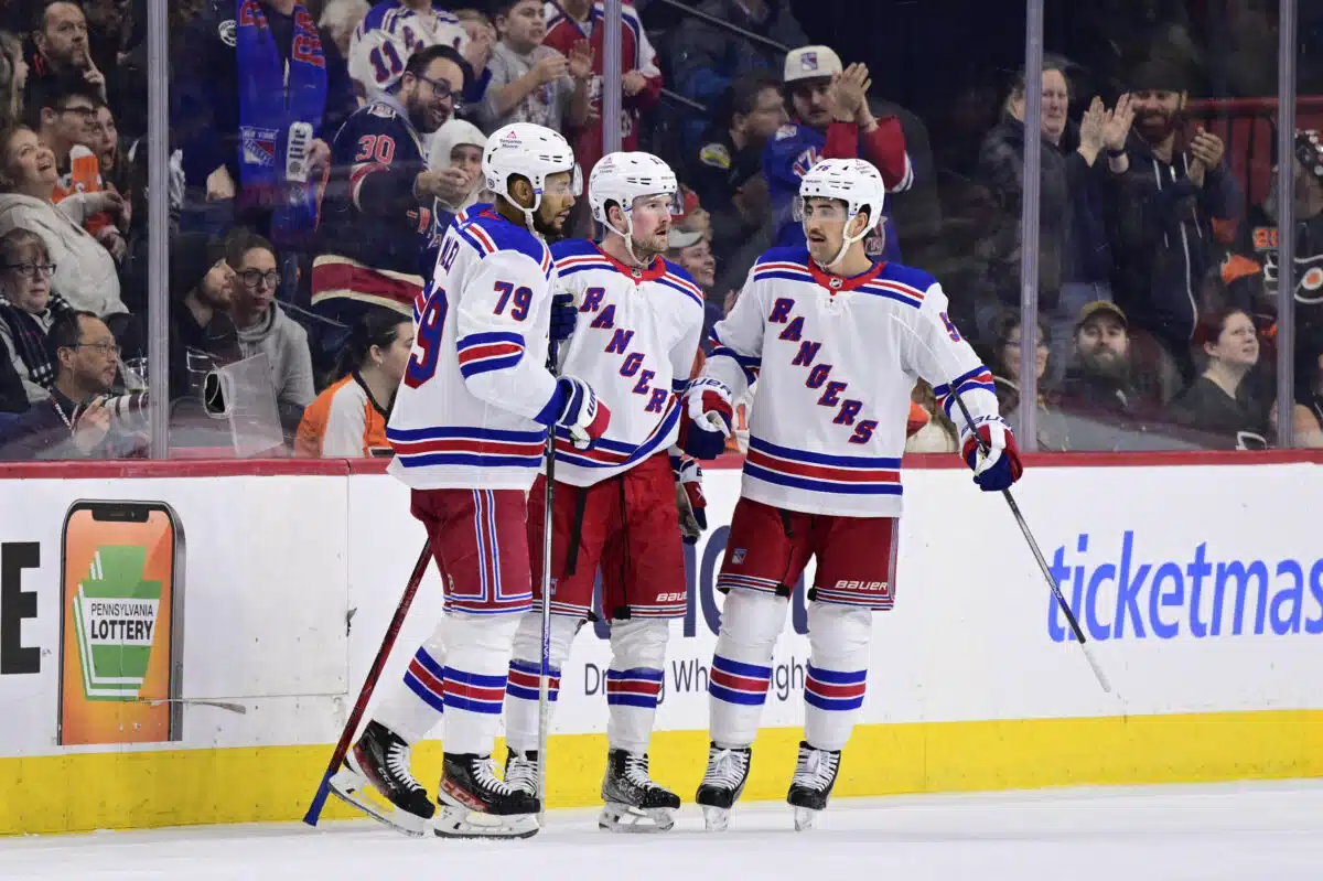 Rangers Flyers Lafreniere Kreider Miller