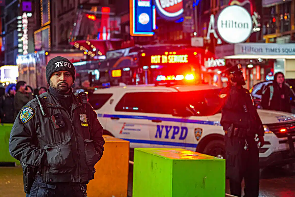 Times Square scene where teenager was stabbed