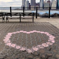 A heart drawn on the Brooklyn Heights Promenade