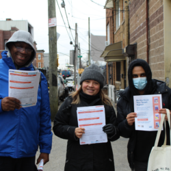 Community advocates from the Mayor's Public Engagement Unit talk with Brooklyn residents in East New York to raise awareness about tenants’ rights and protections against illegal evictions.Photo courtesy of The NYC Human Resources Administration