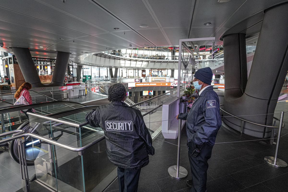 Security guards at Fulton Center