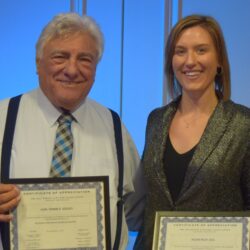 After a successful presentation at the "Running for Office in Kings County" seminar, Frank Seddio and Alexis Riley proudly hold their certificates.Brooklyn Eagle photos by Robert Abruzzese