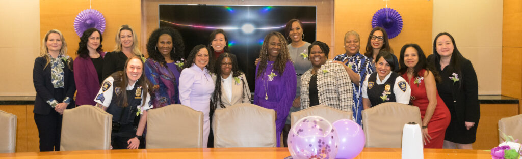 From left to right: Karen Uniacke, Krista Sessoms, Shawnna Robb, Sgt. Stacey Walder, Nicole B. Smith, Hon. Joanne Quinones, Alice Liang, Shateya James, Leah Richardson, Tamara Broadus, Madonna Ferguson, Jeanessa Walker, Jeanette Mercedes, Cpt. Erica Mercado, Ada DeJesus-Milam and Janice Chen, all being recognized for their pivotal roles in promoting equity, diversity, and inclusion at SJDEJC Women's History Month.