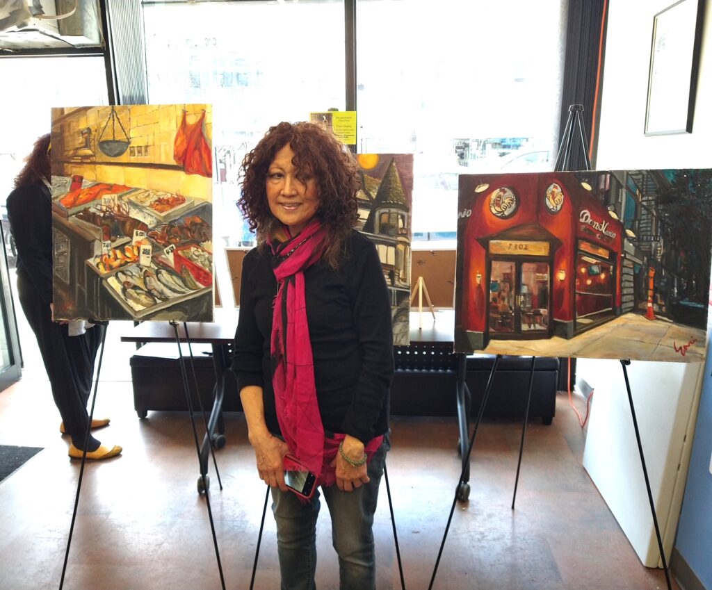 Yuri Ohara, artist at Bay Ridge Art Walk.